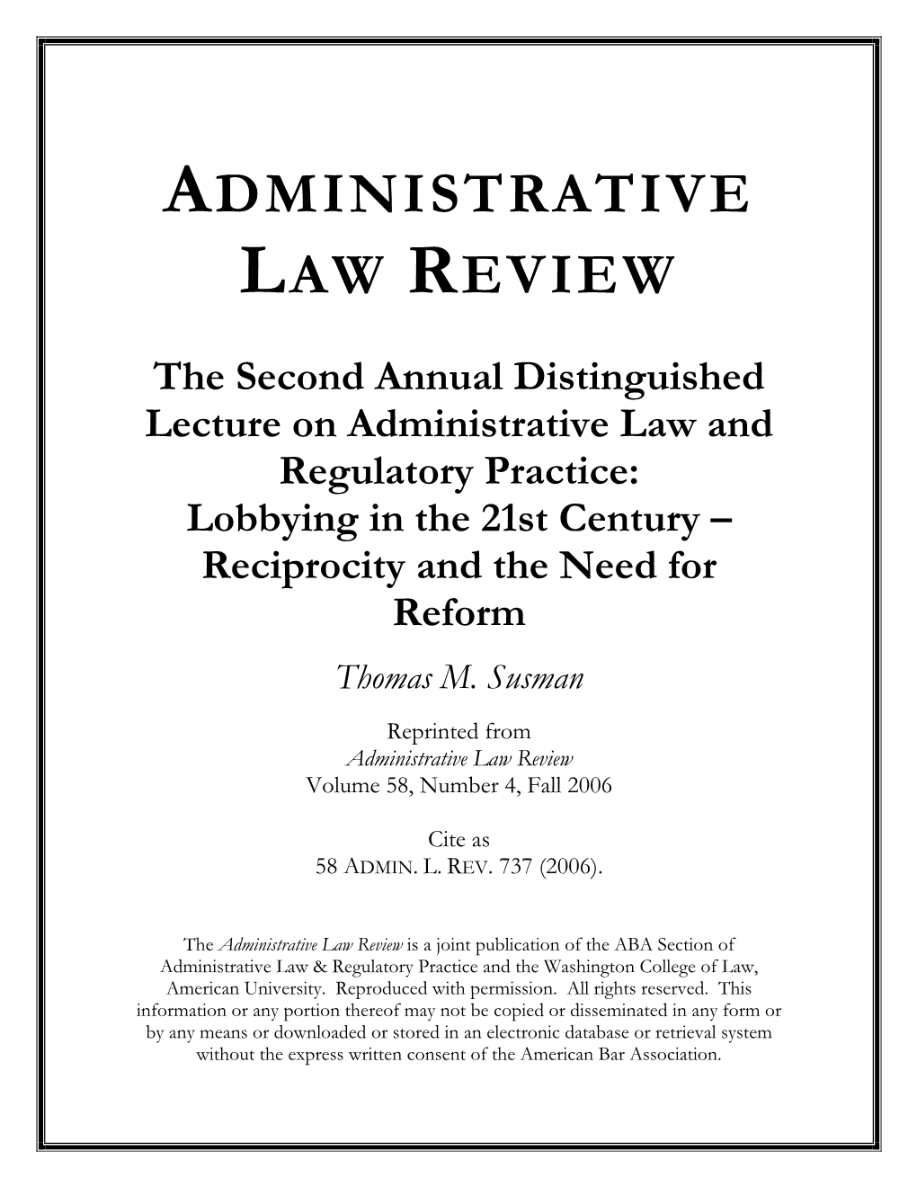 Administrative Law Review