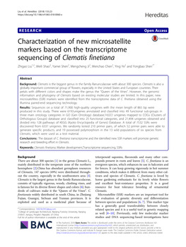 Characterization of New Microsatellite Markers Based on the Transcriptome