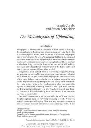 The Metaphysics of Uploading