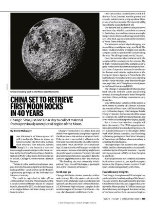 China Set to Retrieve First Moon Rocks in 40 Years