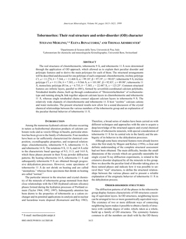 Tobermorites: Their Real Structure and Order-Disorder (OD) Character