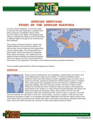 African Heritage: Foods of the African Diaspora