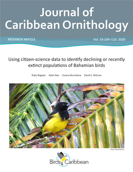 Journal of Caribbean Ornithology, Vol. 33: Lesser