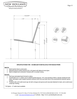 Radius Pew Body Specifications