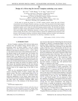 Design of a 4.8-M Ring for Inverse Compton Scattering X-Ray Source
