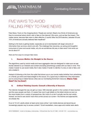Five Ways to Avoid Falling Prey to Fake News