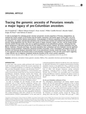 Tracing the Genomic Ancestry of Peruvians Reveals a Major Legacy of Pre-Columbian Ancestors