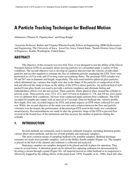 A Particle Tracking Technique for Bedload Motion