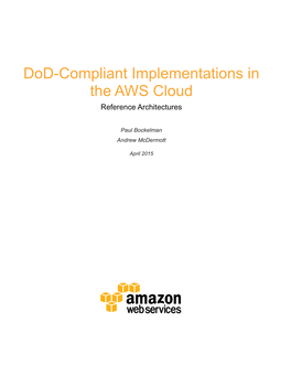 Dod-Compliant Implementations in the AWS Cloud Reference Architectures