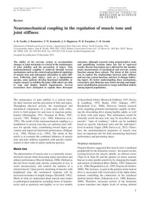 Neuromechanical Coupling in the Regulation of Muscle Tone and Joint Stiffness
