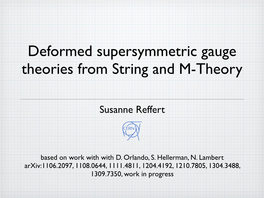 Deformed Supersymmetric Gauge Theories from String and M-Theory