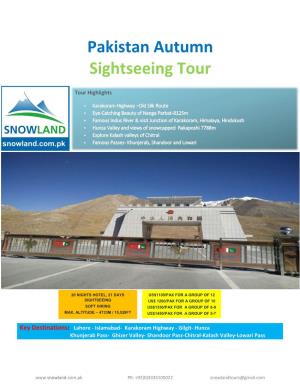 Pakistan Autumn Sightseeing Tour