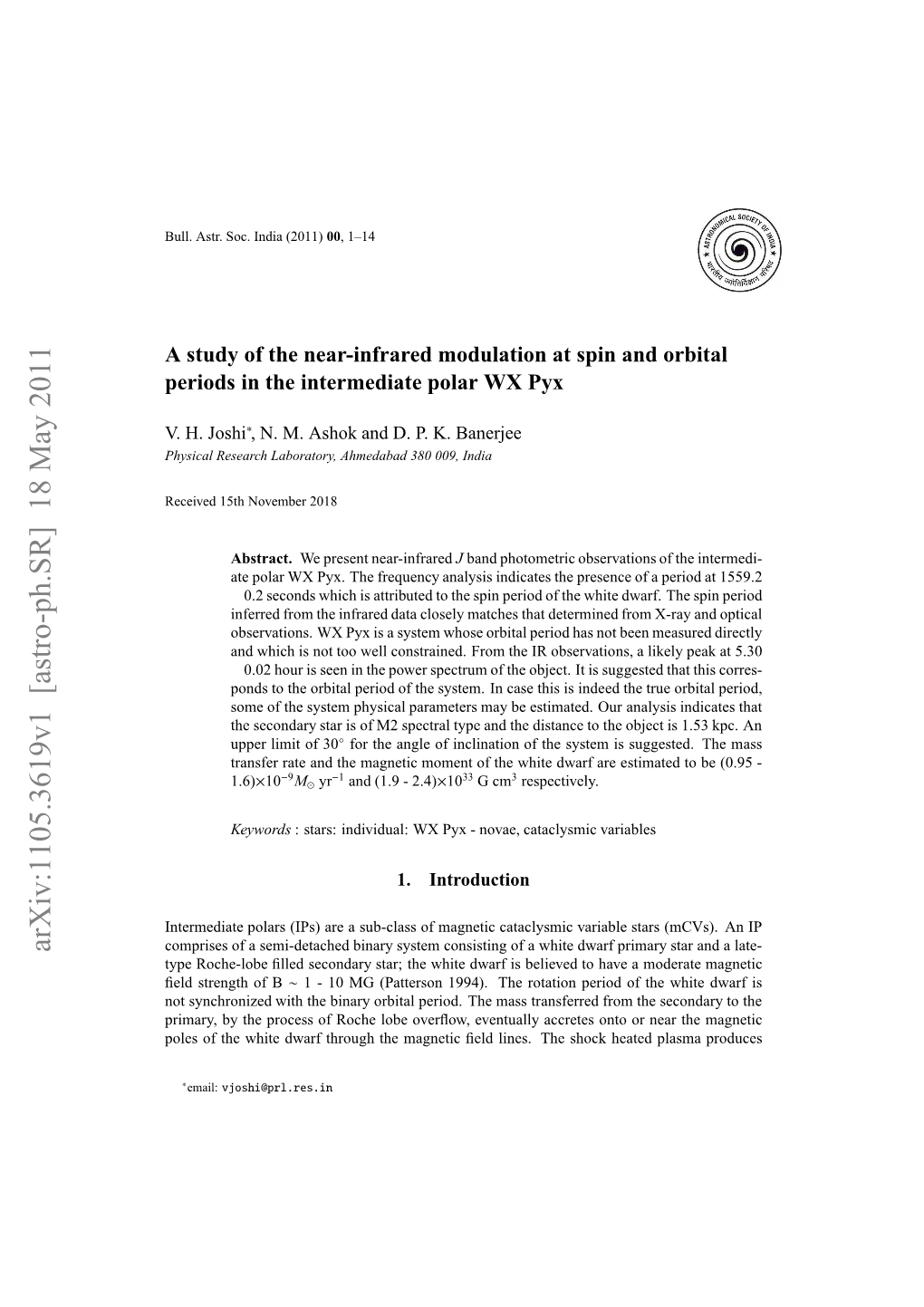 A Study of the Near-Infrared Modulation at Spin and Orbital Periods in the Intermediate Polar WX