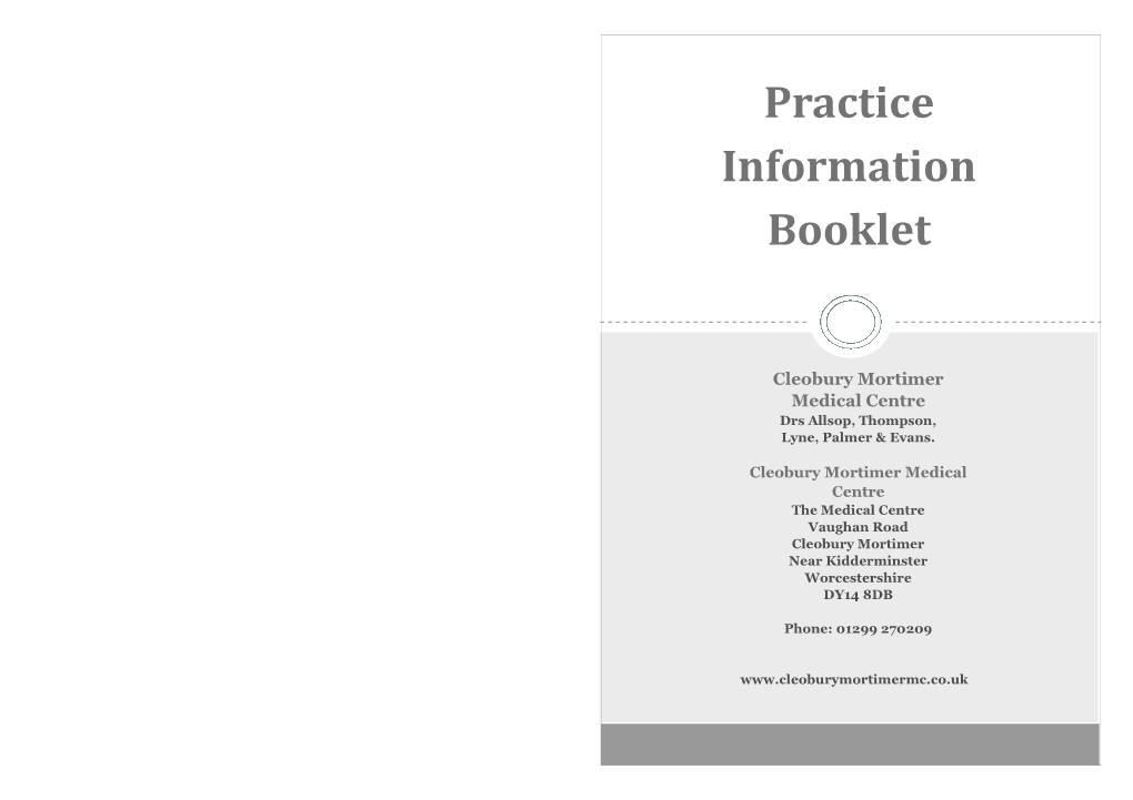 Practice Information Booklet