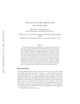 Arxiv:2005.08141V4 [Cs.SI] 20 Jul 2021 in a Cheaper and Faster Way Than Ever Before