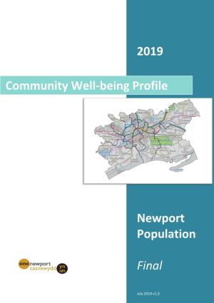 Newport Community Well-Being Profile 2019 – Population Page 1 Population