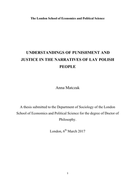 Understandings of Punishment and Justice in the Narratives of Lay Polish People