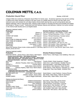 Coleman Metts, C.A.S