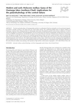 Modern and Early Holocene Mollusc Fauna of the Ounianga Lakes (Northern Chad): Implications for the Palaeohydrology of the Central Sahara