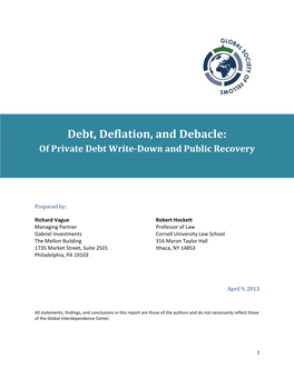 Debt, Deflation, and Debacle: of Private Debt Write-Down and Public Recovery