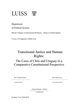 Transitional Justice and Human Rights: the Cases of Chile and Uruguay in a Comparative Constitutional Perspective