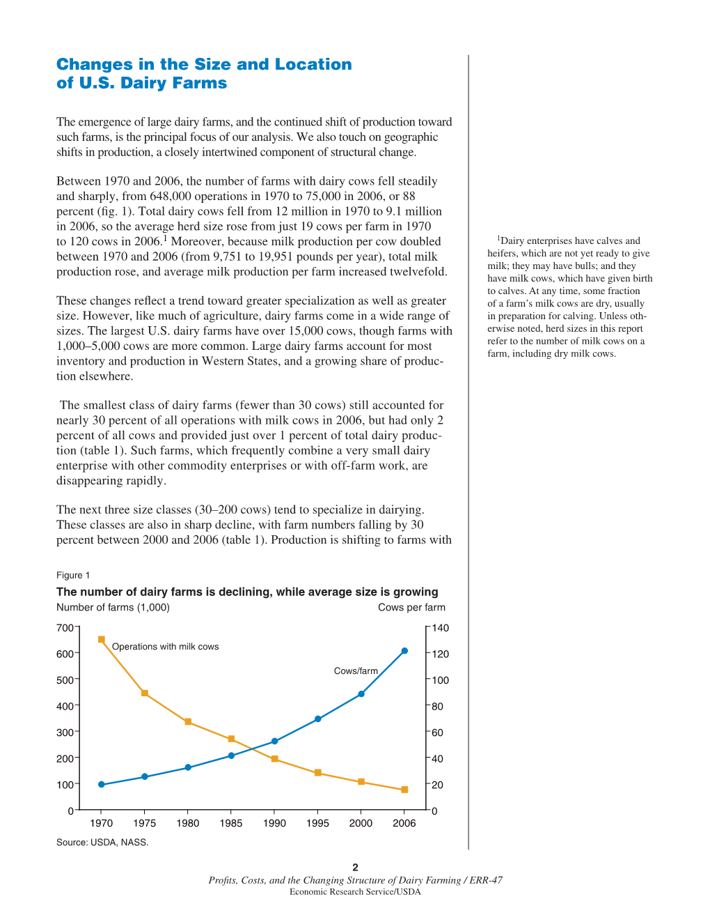 Changes in the Size and Location of U.S. Dairy Farms