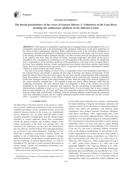 The Fluvial Geochemistry of the Rivers of Eastern Siberia: I. Tributaries Of