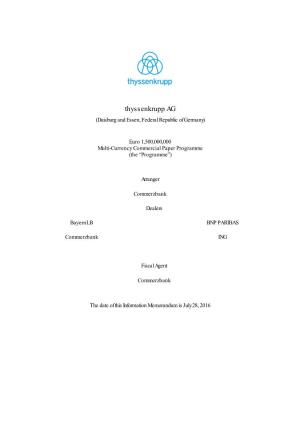 Information Memorandum Thyssenkrupp CPP 2016
