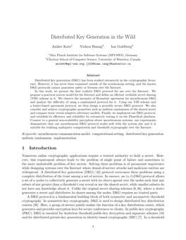 Distributed Key Generation in the Wild