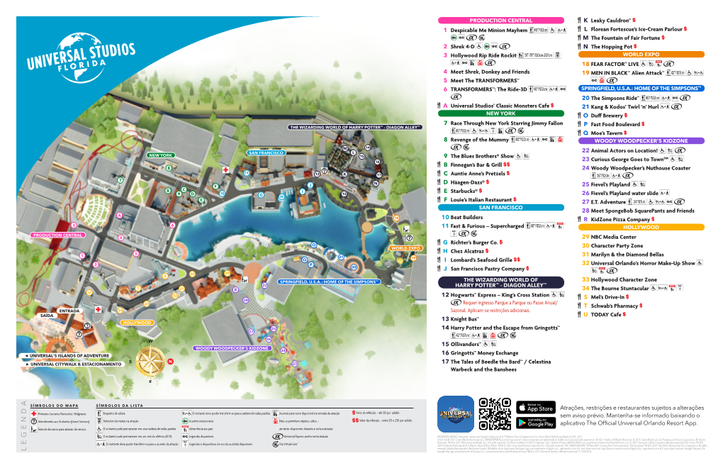 Mapa Do Parque Universal Studios Florida