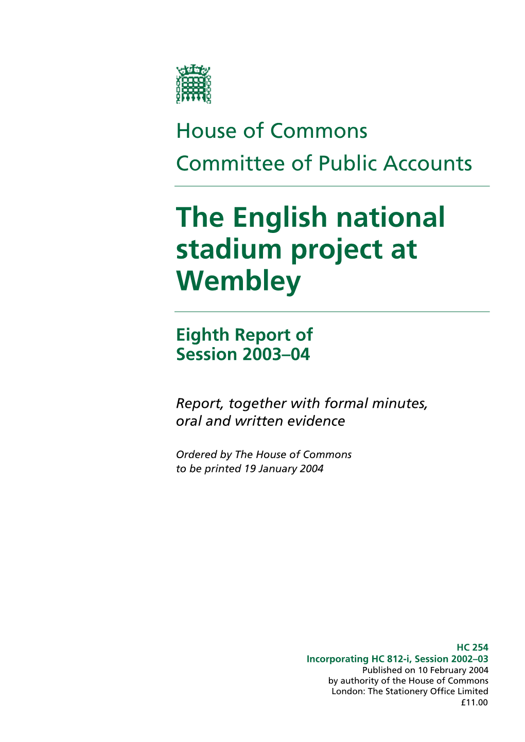 The English National Stadium Project at Wembley