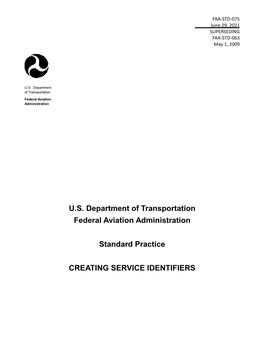 FAA-STD-075, Creating Service Identifiers