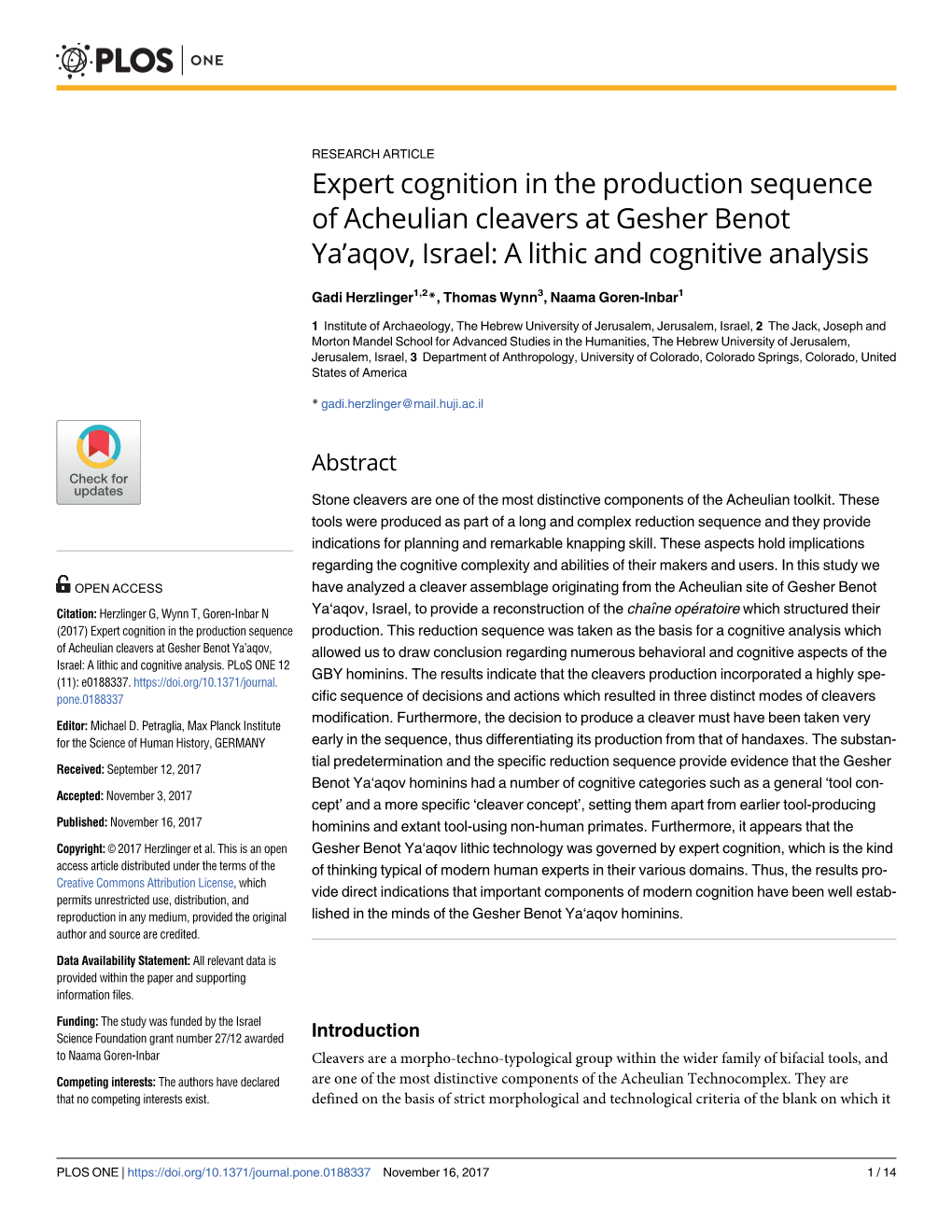 Expert Cognition in the Production Sequence of Acheulian Cleavers at Gesher Benot Ya’Aqov, Israel: a Lithic and Cognitive Analysis