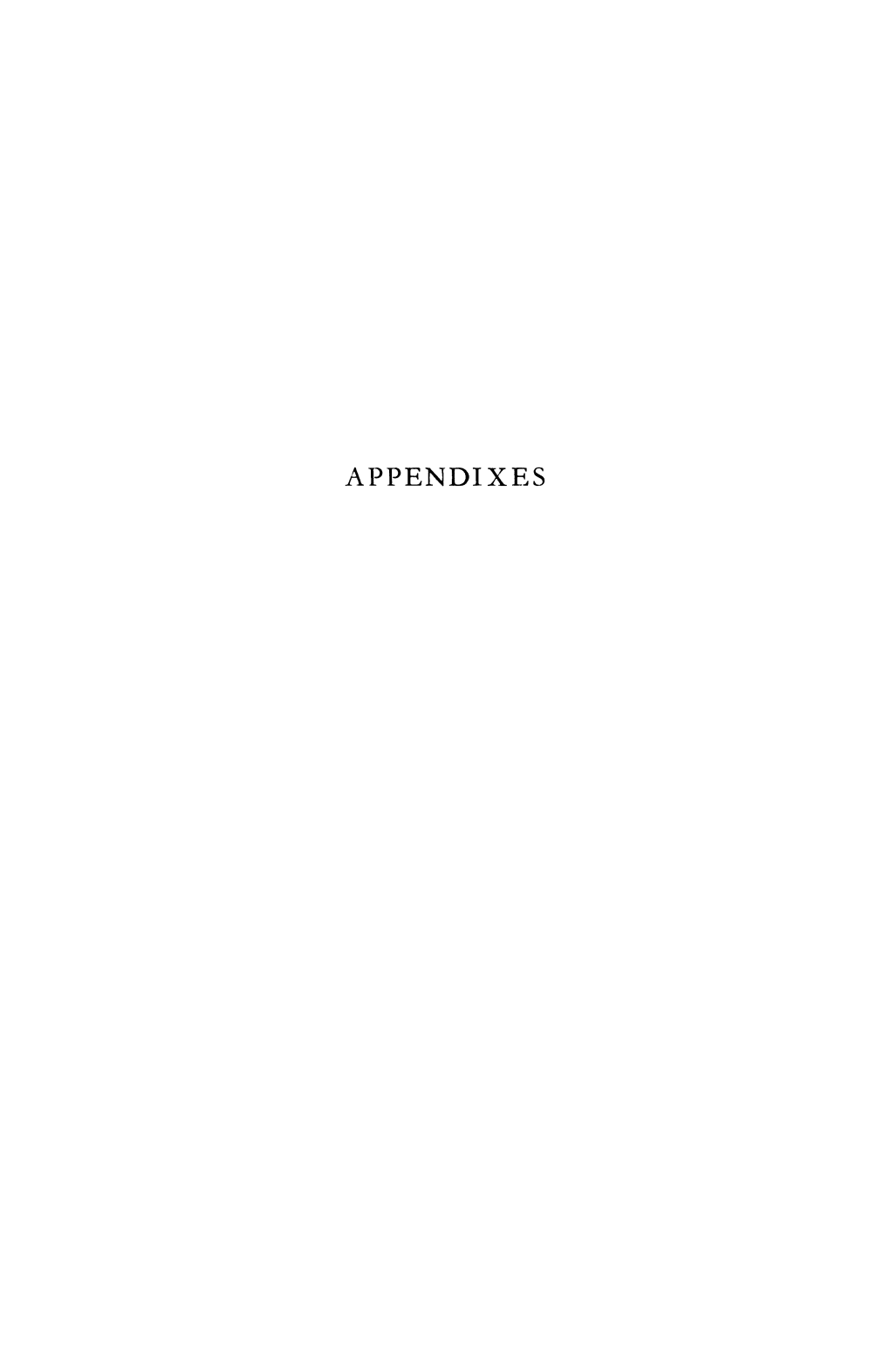 APPENDIXES Appendix I