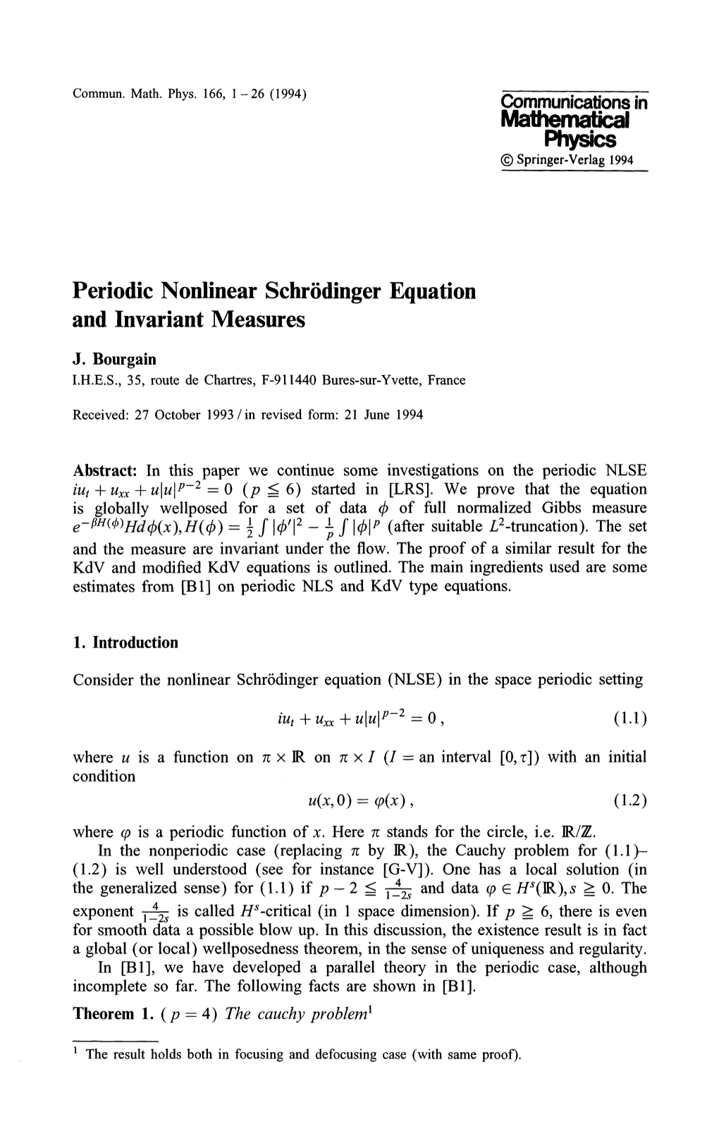 Mathematical Physics © Springer-Verlag 1994