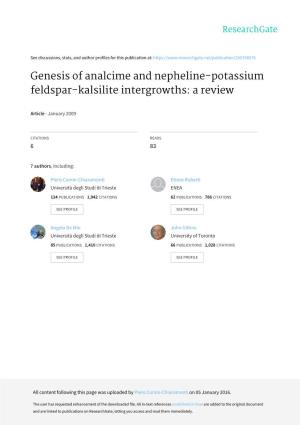 Genesis of Analcime and Nepheline-Potassium Feldspar-Kalsilite Intergrowths: a Review