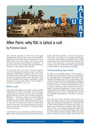 After Paris: Why ISIL Is (Also) a Cult by Florence Gaub
