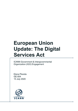 European Union Update: the Digital Services Act