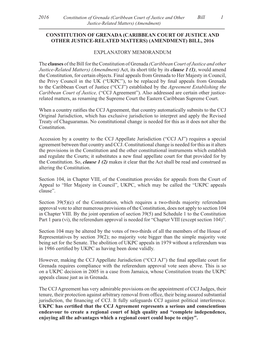 Bill 1 2016 CONSTITUTION of GRENADA (CARIBBEAN COURT
