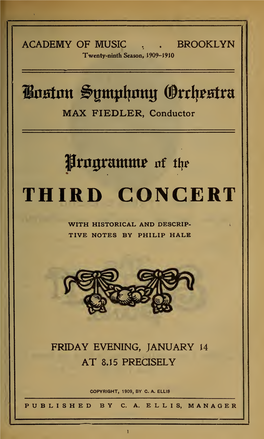 Boston Symphony Orchestra Concert Programs, Season 29,1909-1910, Trip