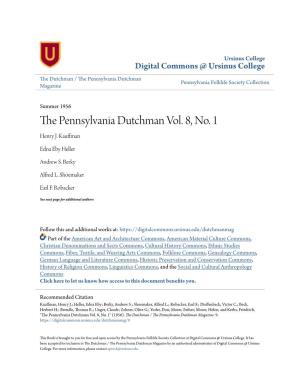 The Pennsylvania Dutchman Vol. 8, No. 1
