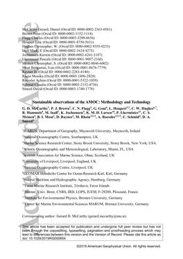 Sustainable Observations of the AMOC: Methodology and Technology G