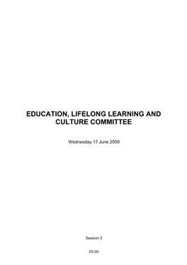 Education, Lifelong Learning and Culture Committee