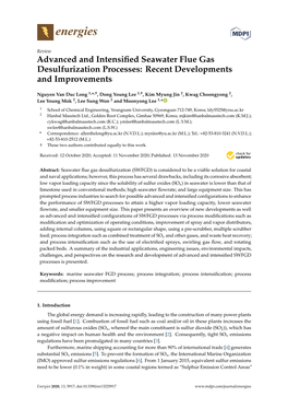 Advanced and Intensified Seawater Flue Gas Desulfurization Processes