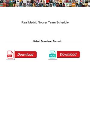 Real Madrid Soccer Team Schedule