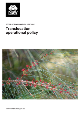 Translocation Operational Policy