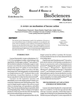 A Review on Mechanism of Laccase Action