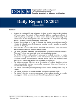 Daily Report 18/2021 25 January 20211
