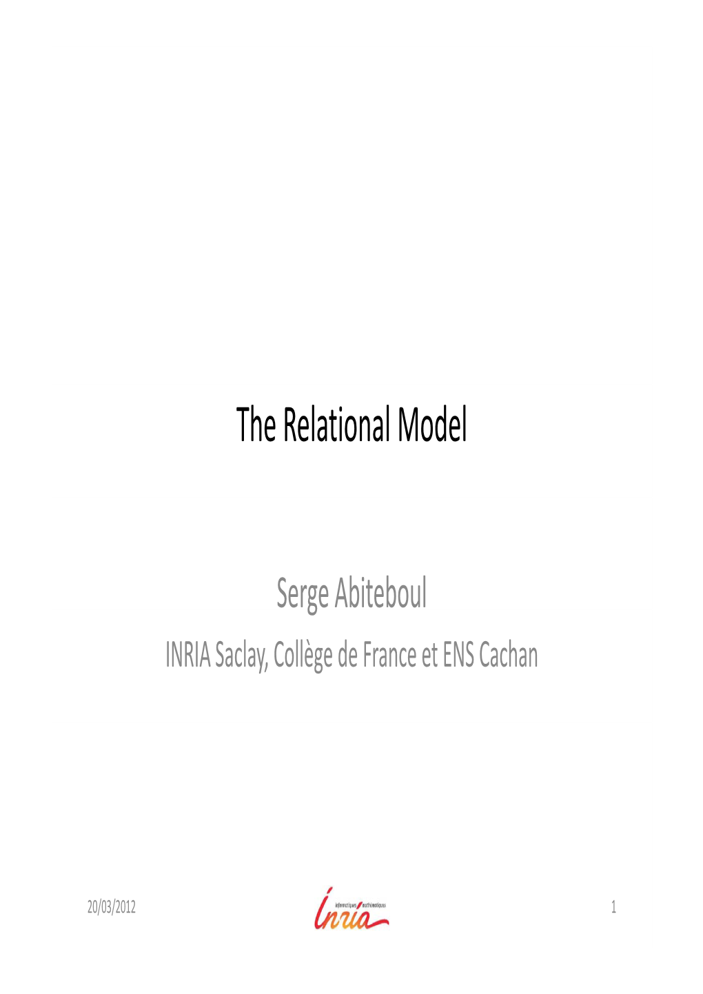 The Relational Model