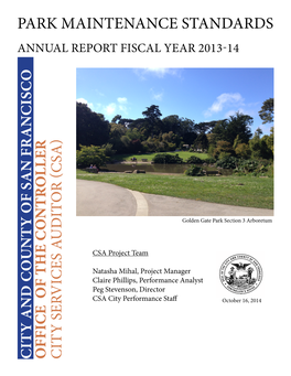Park Maintenance Standards Annual Report FY 2013-14 Page 1